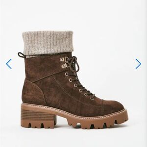 JustFab Brown Lace Up Boots